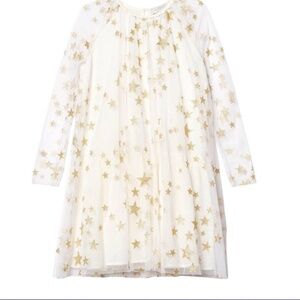 Stella McCartney Tulle White Dress with Gold Stars Sz 4T